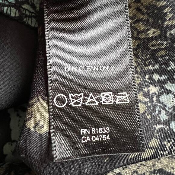 Kenneth Cole New York Womens Blouson Dress Snakeskin Print Black Teal Medium - Picture 16 of 16